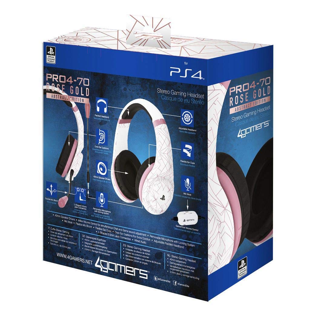 4 Gamers Pro4-70 - Rose Gold White Auricular Gaming, Licenciado ( PS4 - ) 4 Gamers Pro4-70 - Rose Gold White Auricular Gaming, Licenciado ( PS4 - )